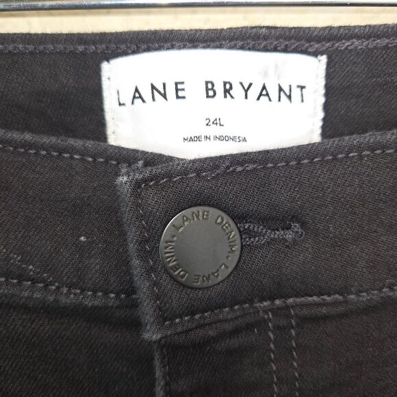 Lane Bryant Black Signature Fit Mid-rise Straight Denim Jeans 24L 24 Long - Picture 4 of 5